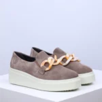 Ženske Mokasine 62212-3 Velur Braon